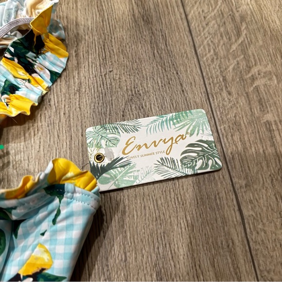 Lemon Print Swim Set - Blue and Yellow womens xs - Picture 2 of 4